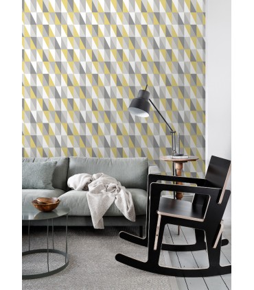 4060-138921 - Inez Mustard Geometric Wallpaper by Chesapeake