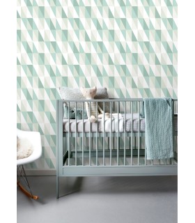 4060-138920 - Inez Teal Geometric Wallpaper by Chesapeake