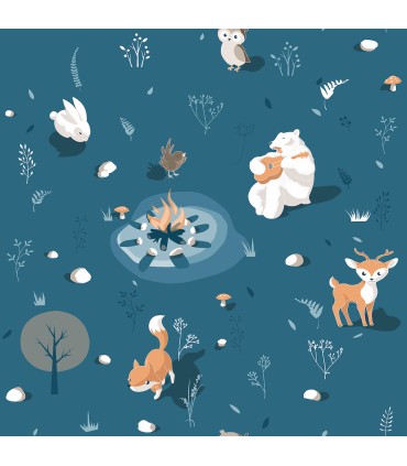 4060-31311 - Jesper Blue Campfire Wallpaper by Chesapeake