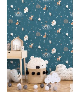 4060-31311 - Jesper Blue Campfire Wallpaper by Chesapeake