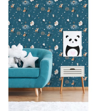 4060-31311 - Jesper Blue Campfire Wallpaper by Chesapeake