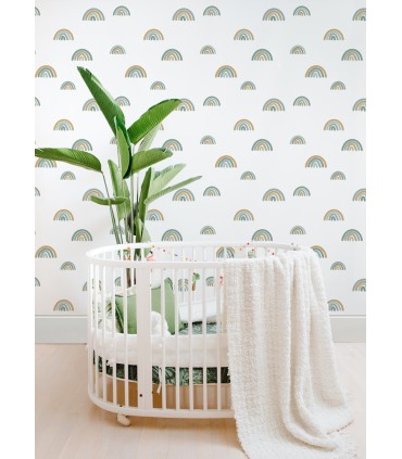 4060-139254 - Joss Teal Rainbow Wallpaper by Chesapeake