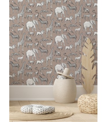 4060-139271 - Kenji Light Brown Safari Wallpaper by Chesapeake