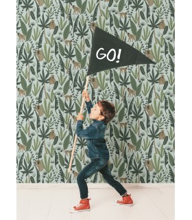 4060-139073 - Kiki Green Monkeys Wallpaper by Chesapeake