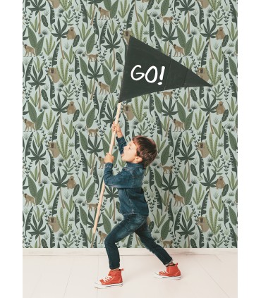 4060-139073 - Kiki Green Monkeys Wallpaper by Chesapeake