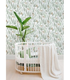 4060-139071 - Kiki Light Green Monkeys Wallpaper by Chesapeake