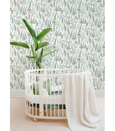 4060-139071 - Kiki Light Green Monkeys Wallpaper by Chesapeake