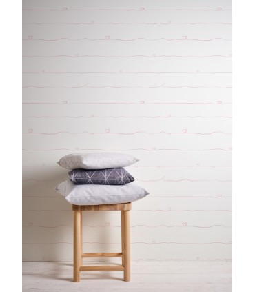 4060-381402 - Love & Hearts Pink Script Wallpaper by Chesapeake