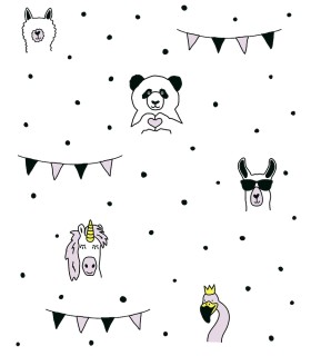 4060-381381 - Orlow Pink Llama Wallpaper by Chesapeake