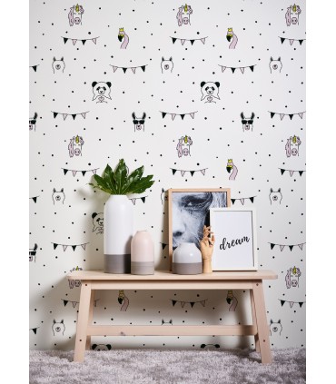 4060-381381 - Orlow Pink Llama Wallpaper by Chesapeake