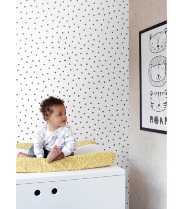 4060-138934 - Pixie Black Dots Wallpaper by Chesapeake