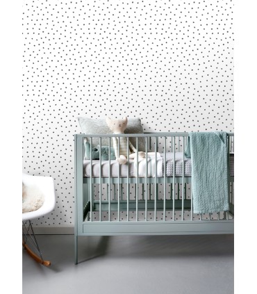 4060-138934 - Pixie Black Dots Wallpaper by Chesapeake