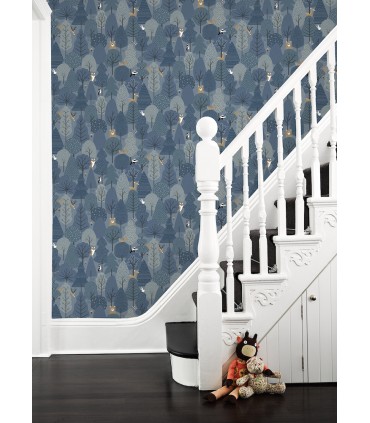 4060-51601 - Quillen Indigo Forest Wallpaper by Chesapeake