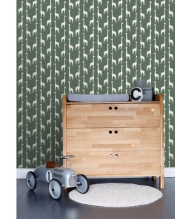 4060-139060 - Vivi Green Giraffe Wallpaper by Chesapeake