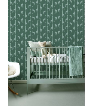 4060-139061 - Vivi Teal Giraffe Wallpaper by Chesapeake