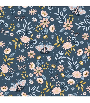 4060-58101 - Zev Blue Butterfly Wallpaper by Chesapeake