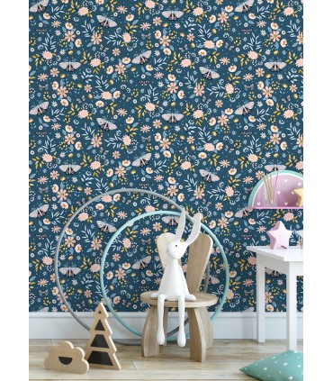 4060-58101 - Zev Blue Butterfly Wallpaper by Chesapeake