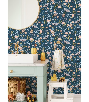 4060-58101 - Zev Blue Butterfly Wallpaper by Chesapeake