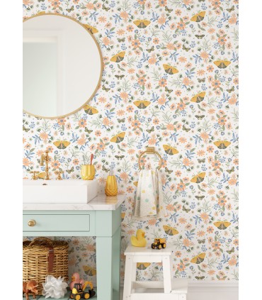 4060-58105 - Zev Coral Butterfly Wallpaper by Chesapeake