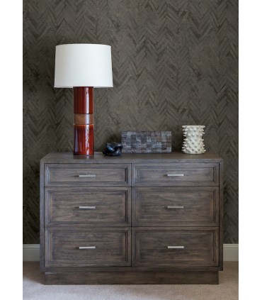 4105-86611 - Amesemi Dark Grey Distressed Herringbone Wallpaper by A Street