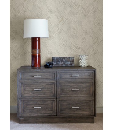 4105-86614 - Amesemi Off White Distressed Herringbone Wallpaper by A Street