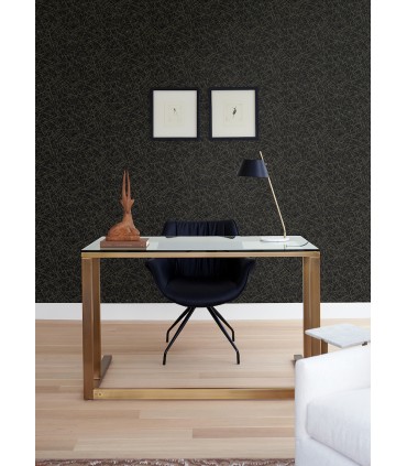 4105-86635 - Bulan Black Abstract Lines Wallpaper by A Street