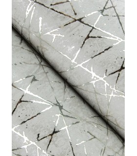 4105-86633 - Bulan Silver Abstract Lines Wallpaper by A Street