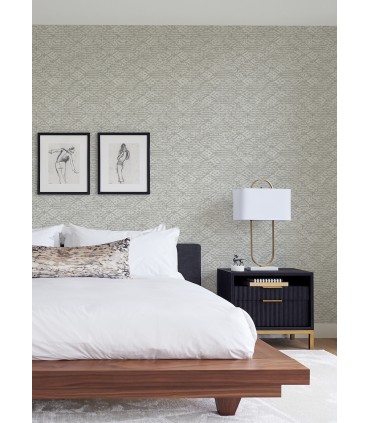 4105-86620 - Helene Silver Glitter Geometric Wallpaper by A Street