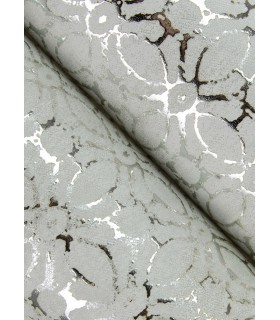 4105-86666 - Khauta Silver Floral Geometric Wallpaper by A Street