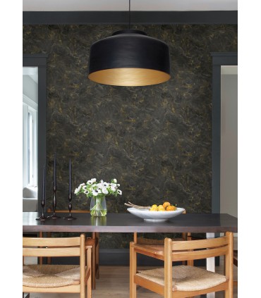 4105-86619 - Meness Black Metallic Marbling Wallpaper by A Street