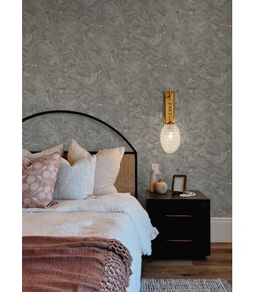 4105-86618 - Meness Grey Metallic Marbling Wallpaper by A Street