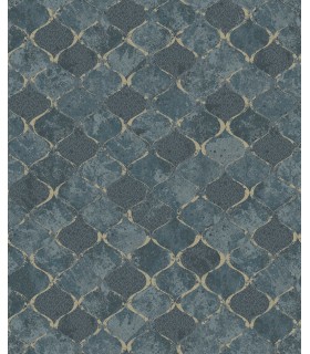 4105-86607 - Pilak Blue Ogee Tile Wallpaper by A Street