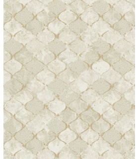 4105-86609 - Pilak Gold Ogee Tile Wallpaper by A Street