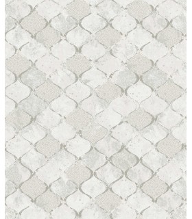 4105-86608 - Pilak Silver Ogee Tile Wallpaper by A Street