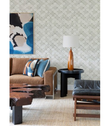 4105-86608 - Pilak Silver Ogee Tile Wallpaper by A Street