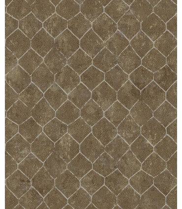 4105-86655 - Rauta Brass Hexagon Tile Wallpaper by A Street