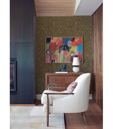 4105-86655 - Rauta Brass Hexagon Tile Wallpaper by A Street