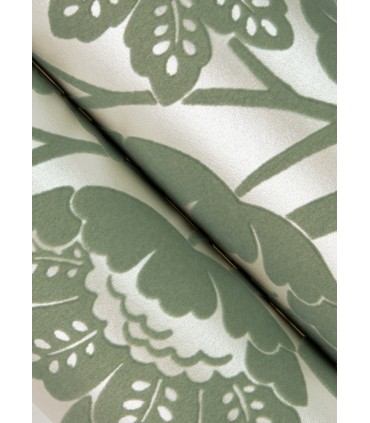 4074-87375 - Augusta Seafoam Flock Damask Wallpaper by A Street