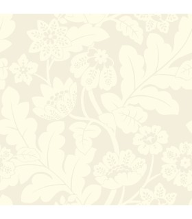 4074-87376 - Augusta White Flock Damask Wallpaper by A Street