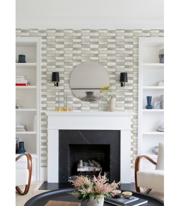 4074-26645 - Braden Silver Tile Wallpaper by A Street
