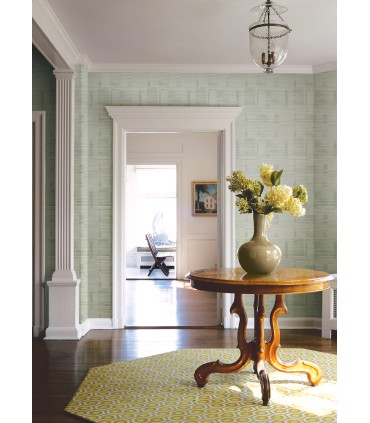 4074-26621 - Callaway Green Woven Stripes Wallpaper by A Street