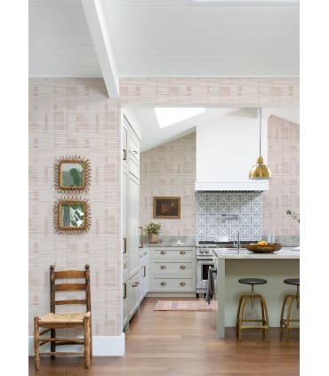 4074-26618 - Callaway Pink Woven Stripes Wallpaper by A Street