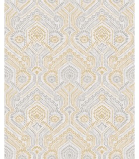 4074-26615 - Fernback Yellow Ornate Botanical Wallpaper by A Street