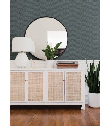4074-26654 - Glynn Teal Chevron Wallpaper by A Street