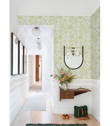 4074-26628 - Helen Light Green Floral Trail Wallpaper by A Street