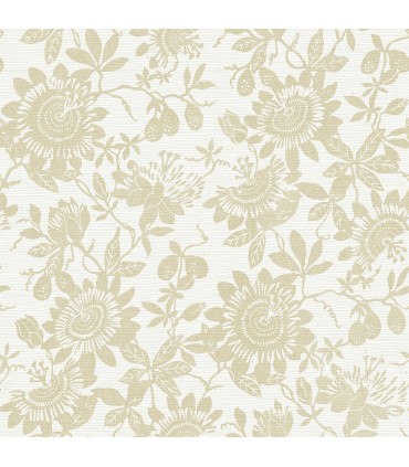 4074-26632 - Helen Gold Floral Trail Wallpaper by A Street