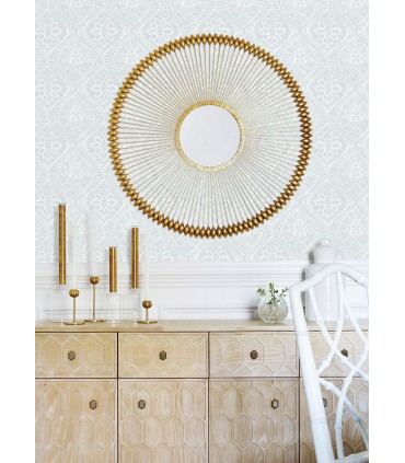 4074-26642 - Scout Light Blue Floral Ogee Wallpaper by A Street