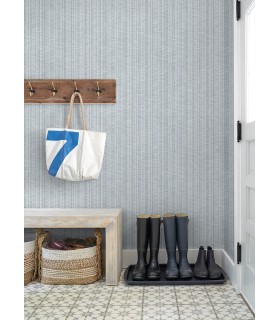 4074-26656 - Simon Blue Woven Texture Wallpaper by A Street