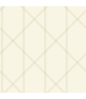 4074-26608 - Walcott Cream Stitched Trellis Wallpaper by A Street