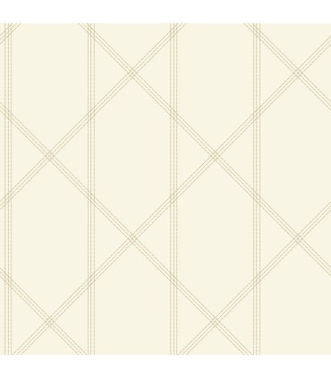 4074-26608 - Walcott Cream Stitched Trellis Wallpaper by A Street